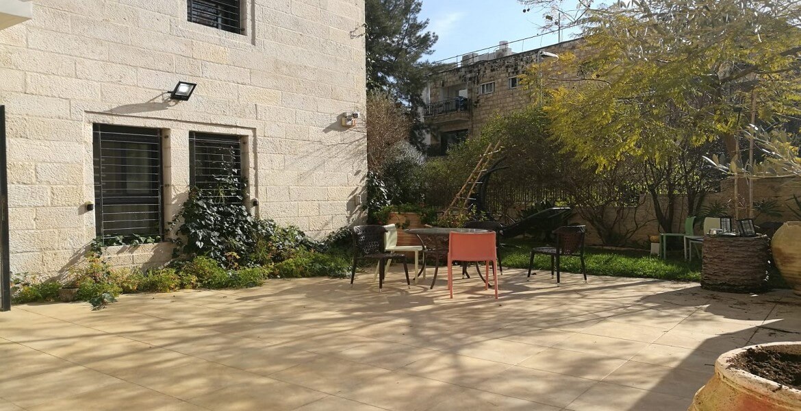Corner garden apartment for sale Old Katamon Jerusalem Real Estate